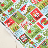 Grinch 12 Days Christmas Green! 1 Meter Medium Children Plain Cotton Fabric, Fabric by Yard, Yardage Cotton 2203