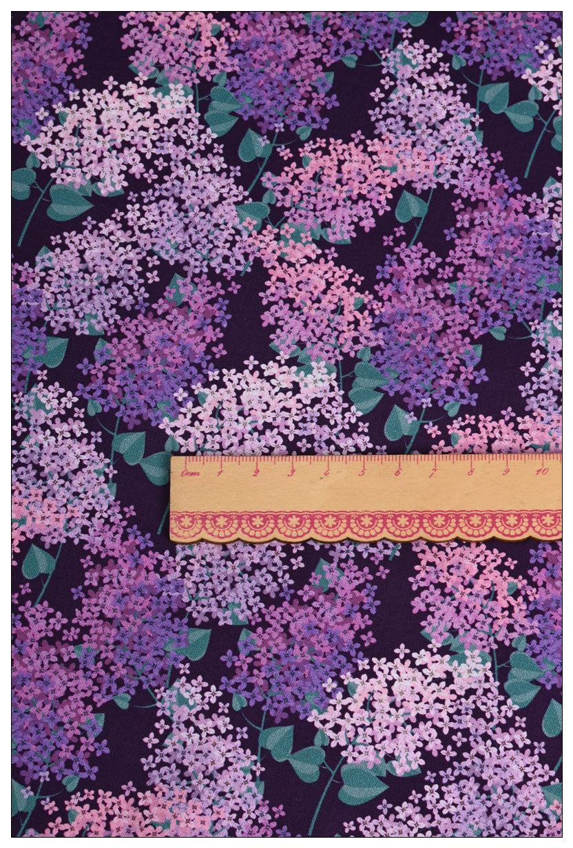 Lavender Floral purple! 1 Yard Medium Thickness Plain Cotton Fabric, Fabric by Yard, Yardage Cotton Fabrics for Clothes Crafts