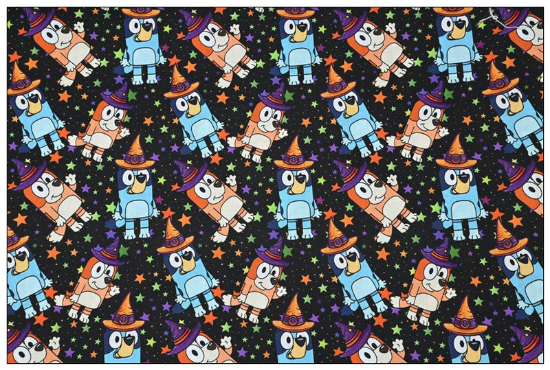 Bluey the Aussie Cartoon Dog 8 Prints! 1 Yard Quality Medium Thickness Plain Cotton Fabric, Fabric Aussie 2407