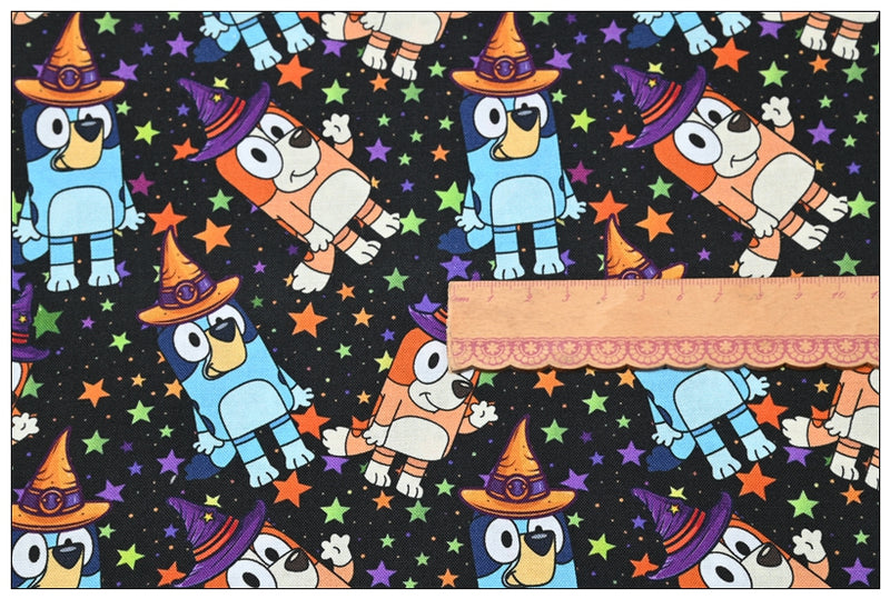 Bluey the Aussie Cartoon Dog 8 Prints! 1 Yard Quality Medium Thickness Plain Cotton Fabric, Fabric Aussie 2407