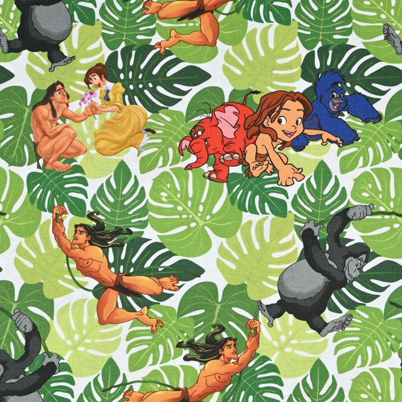 Tarzan Junior II 2 Prints! 1 Yard Light Thickness Cotton Fabric, Fabric by Yard, Yardage Cotton Fabrics for Style Clothes, Bags