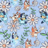 Bluey the Aussie Cartoon Dog 8 Prints! 1 Yard Quality Medium Thickness Plain Cotton Fabric, Fabric Aussie 2407