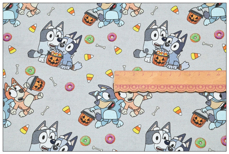 Bluey the Aussie Cartoon Dog 8 Prints! 1 Yard Quality Medium Thickness Plain Cotton Fabric, Fabric Aussie 2407