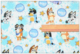 Bluey the Aussie Cartoon Dog 8 Prints! 1 Yard Quality Medium Thickness Plain Cotton Fabric, Fabric Aussie 2407