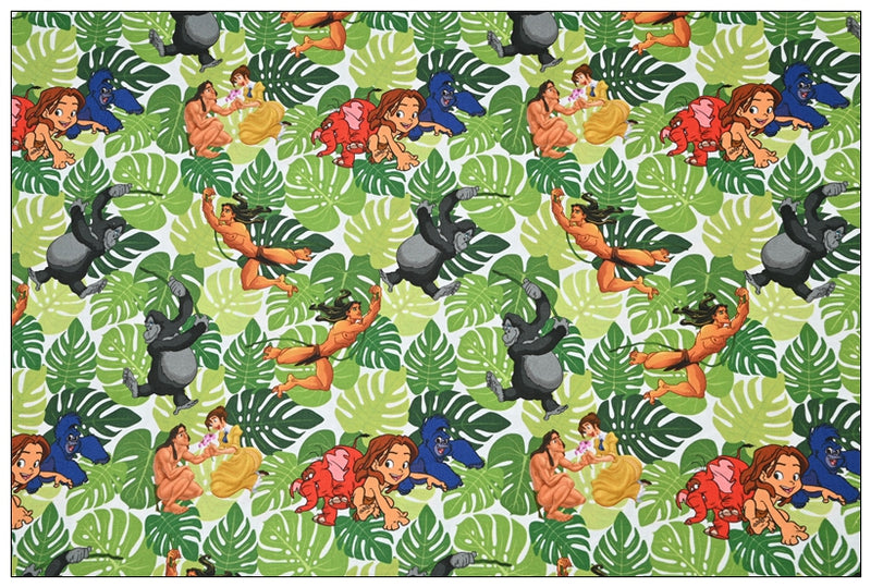 Tarzan Junior II 2 Prints! 1 Yard Light Thickness Cotton Fabric, Fabric by Yard, Yardage Cotton Fabrics for Style Clothes, Bags