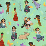 Mirabel Madrigal with IIama and Jaguar Encanto Characters 2 print! 1 Yard Quality Medium Thickness Plain Poly Fabric, Fabric by Yard, Yardage Fabrics