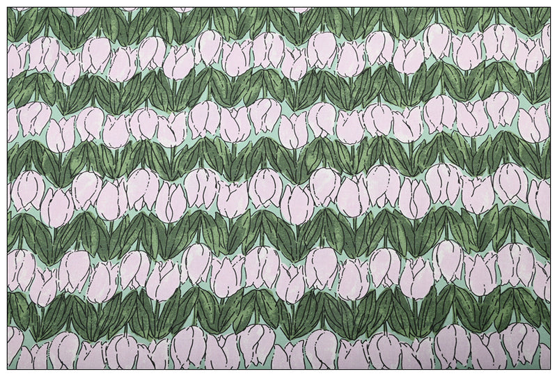 Tulips 2 color! 1 Yard High Quality Stiff Cotton Toile Fabric, Fabric by Yard, Yardage Cotton Canvas Fabrics for Bags