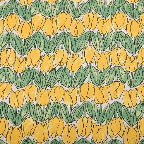 Tulips 2 color! 1 Yard High Quality Stiff Cotton Toile Fabric, Fabric by Yard, Yardage Cotton Canvas Fabrics for Bags