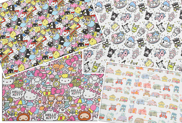 Hello Kitty FRIENDS Sanrio Cotton Fabric Half Yard 