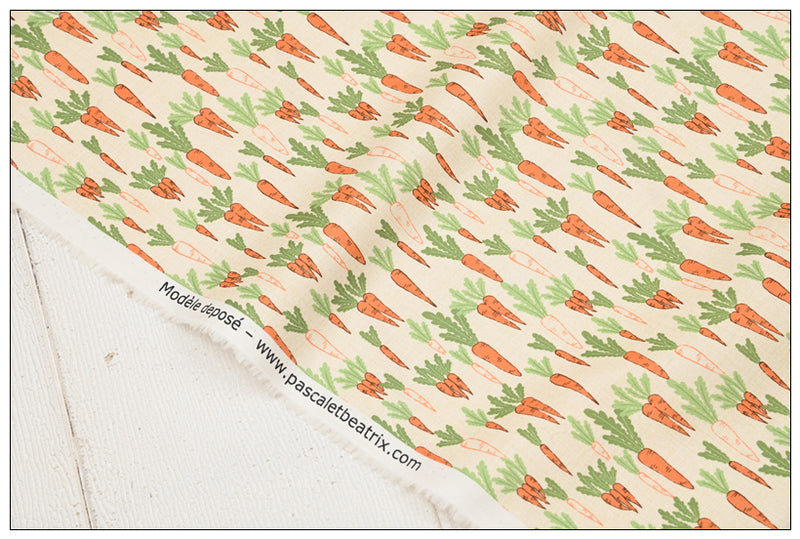 Carrots white! 1 Yard Plain Cotton Fabric, Fabric by Yard, Yardage Cotton Canvas Fabrics for Bags