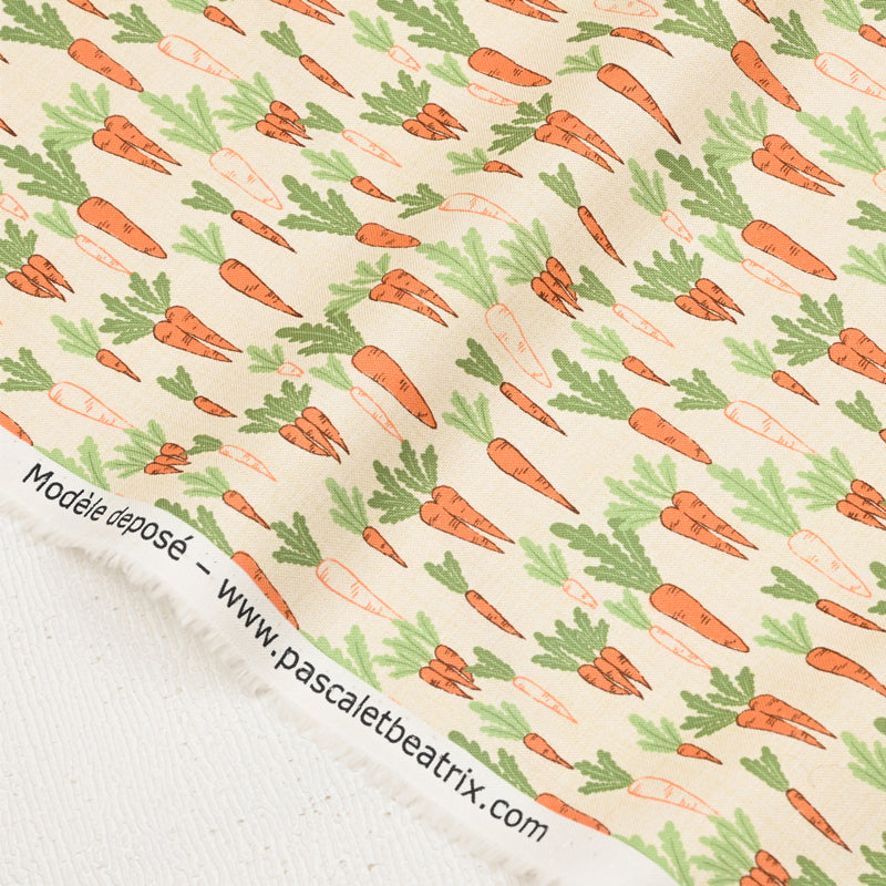 Carrots white! 1 Yard Plain Cotton Fabric, Fabric by Yard, Yardage Cotton Canvas Fabrics for Bags