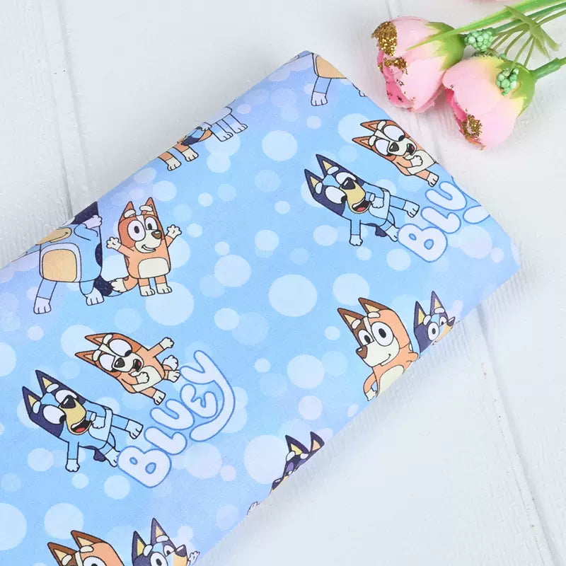 Bluey and Bingo the Aussie Dingo 5 Colors! 1 Yard Quality Medium Thickness Plain Cotton Fabric, Fabric Aussie 2304