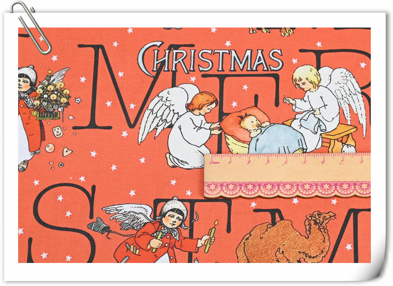 Christmas Angels Girls! 1 Yard Medium Thickness Plain Cotton Fabric, Fabric by Yard, Yardage Cotton Fabrics for Clothes Crafts