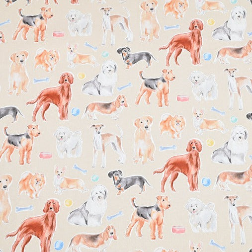 Dogs! 1 Yard Medium Digital Printed Cotton Oxford Fabric by Half Yard for Style Clothes, Bags