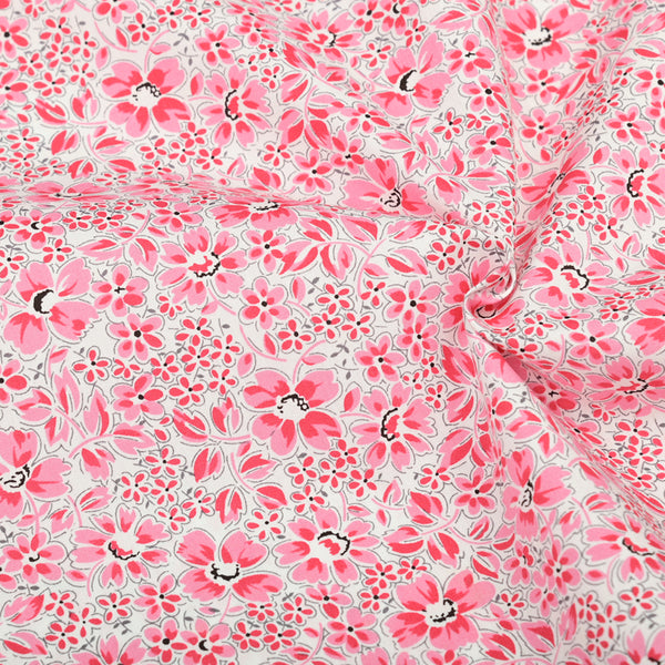 Plum Blooms Floral! 1 Yard Medium Cotton Fabric by Half Yard for Style Clothes, Bags