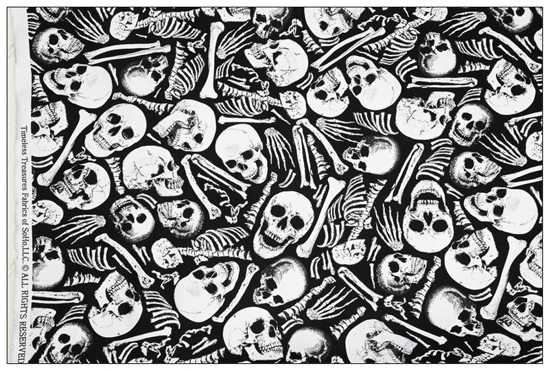 Coffee or Die Skulls Black and White 3 prints! 1 Yard Medium Thickness Plain Cotton Fabric, Fabric by Yard, Yardage Cotton Fabrics for Clothes Crafts