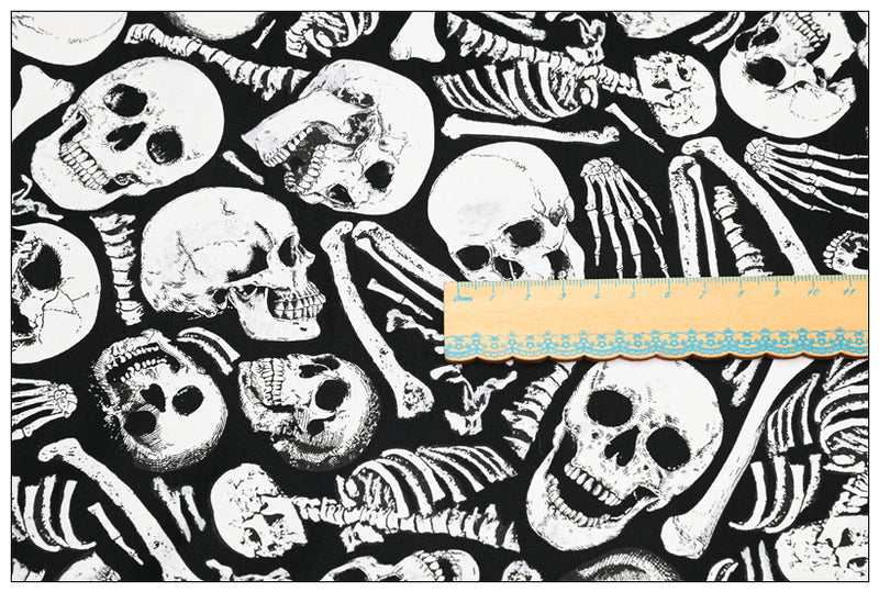 Coffee or Die Skulls Black and White 3 prints! 1 Yard Medium Thickness Plain Cotton Fabric, Fabric by Yard, Yardage Cotton Fabrics for Clothes Crafts