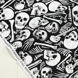 Coffee or Die Skulls Black and White 3 prints! 1 Yard Medium Thickness Plain Cotton Fabric, Fabric by Yard, Yardage Cotton Fabrics for Clothes Crafts