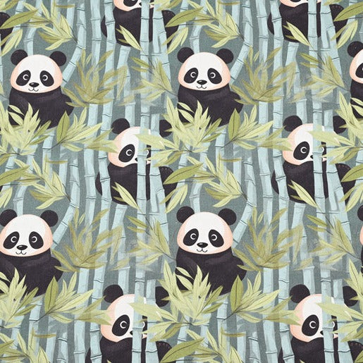 Panda baby! 1 Yard Medium Digital Printed Cotton Fabric by Yard for Style Clothes, Bags