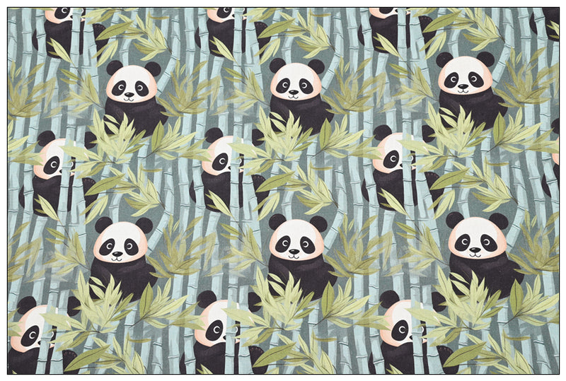 Panda baby! 1 Yard Medium Digital Printed Cotton Fabric by Yard for Style Clothes, Bags