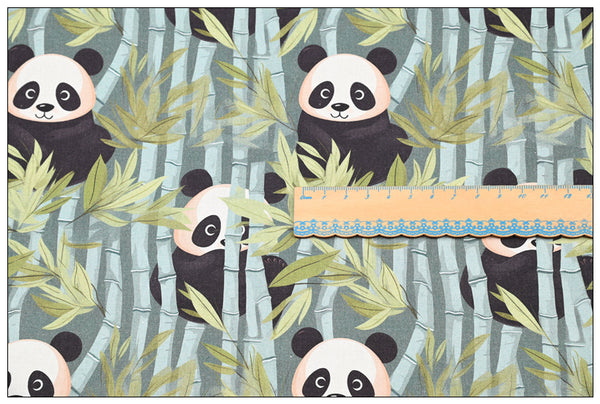 Panda baby! 1 Yard Medium Digital Printed Cotton Fabric by Yard for Style Clothes, Bags