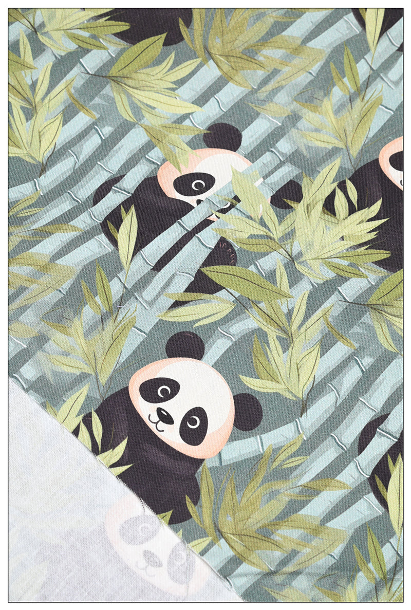 Panda baby! 1 Yard Medium Digital Printed Cotton Fabric by Yard for Style Clothes, Bags