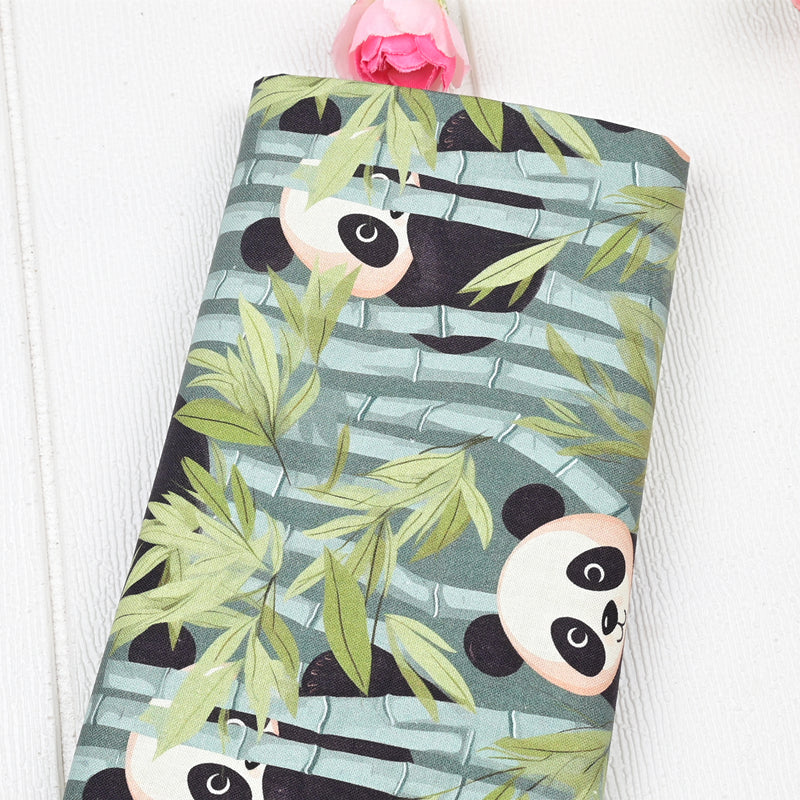 Panda baby! 1 Yard Medium Digital Printed Cotton Fabric by Yard for Style Clothes, Bags