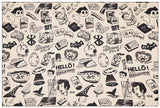 Japanese Style Retro Poster Pictures ! 1 Yard Medium Cotton Fabric, Fabric by Half Yard for Style Clothes, Bags