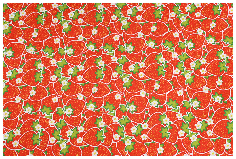 Strawberries red! 1 Yard Medium Digital Printed Cotton Oxford Fabric by Yard for Style Clothes, Bags