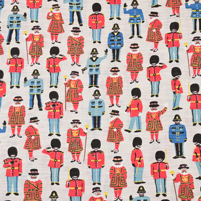 London Policemen and Royal Guards Cath Kidston! 1 Meter Stiff Cotton Toile Fabric, Fabric by Yard, Yardage Cotton Canvas Fabrics for Bags English Retro