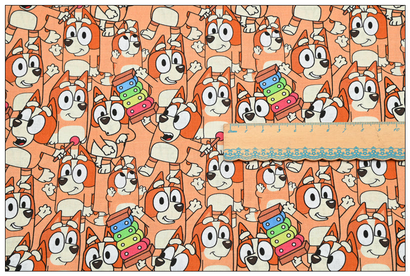 Bluey the Aussie Cartoon Dog 2024 8 prints! 1 Yard Quality Medium Thickness Plain Cotton Fabric, Fabric Aussie 2405 (Copy)