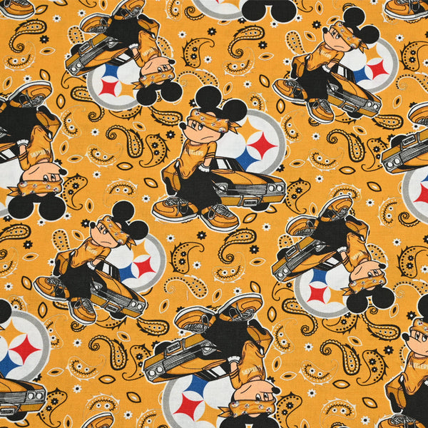 Mickey yellow Paisley! 1 Yard Plain Cotton Fabric by Yard, Yardage Cotton Fabrics for Style Craft Bags (Copy) (Copy)