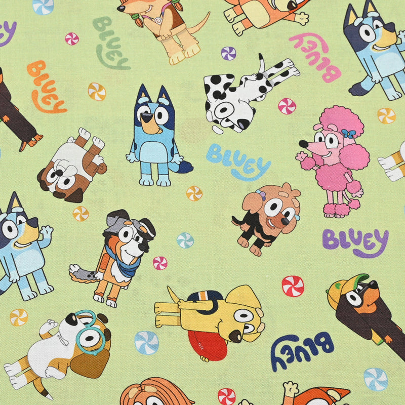 Bluey the Aussie Dingo 2024 9 prints! 1 Yard Quality Medium Thickness Plain Cotton Fabric, Fabric Aussie 2405