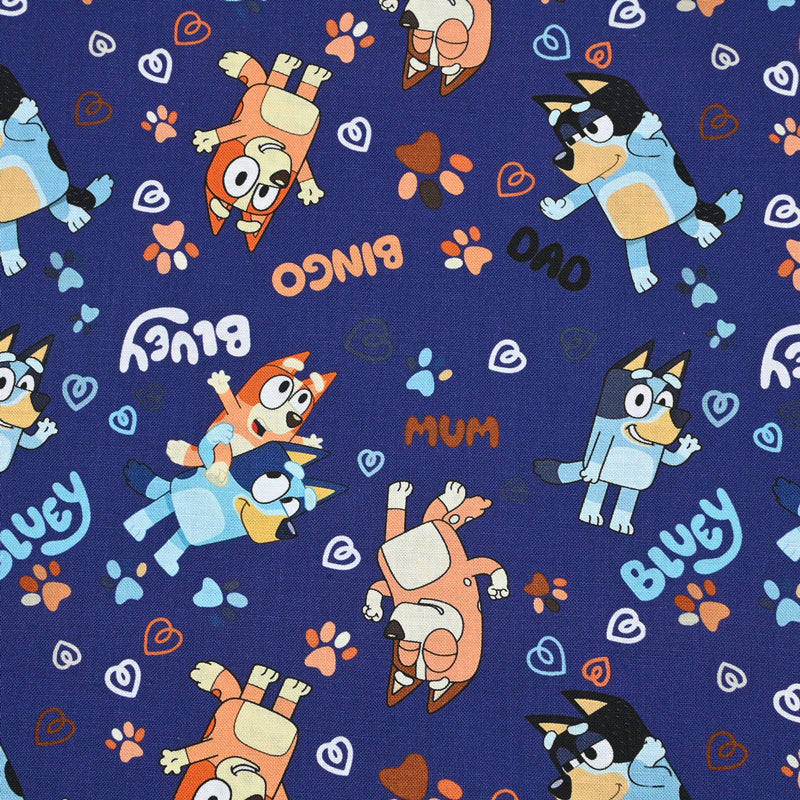 Bluey the Aussie Dingo 2024 9 prints! 1 Yard Quality Medium Thickness Plain Cotton Fabric, Fabric Aussie 2405