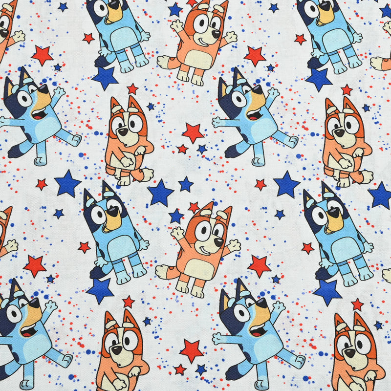 Bluey the Aussie Cartoon Dog 2024 8 prints! 1 Yard Quality Medium Thickness Plain Cotton Fabric, Fabric Aussie 2405 (Copy)