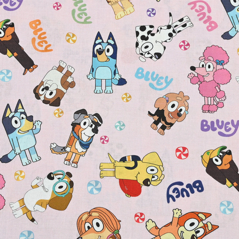 Bluey the Aussie Cartoon Dog 2024 8 prints! 1 Yard Quality Medium Thickness Plain Cotton Fabric, Fabric Aussie 2405 (Copy)