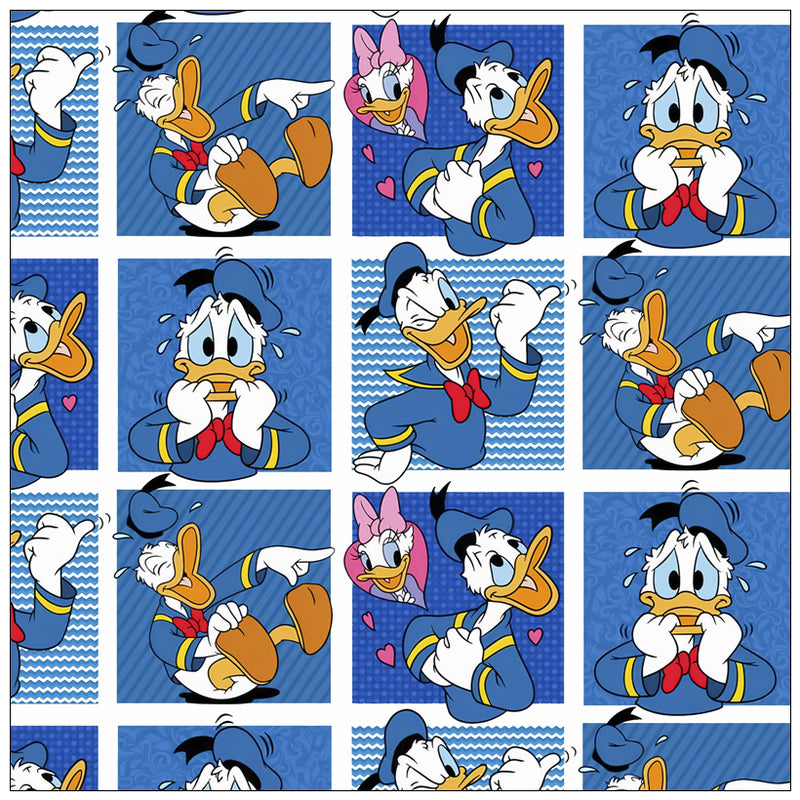 Donald Duck Blue Squares! 1 Yard Medium Thickness  Cotton Fabric, Fabric by Yard, Yardage Cotton Fabrics for  Style Garments, Bags