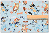 Bluey the Aussie Dingo 2024 9 prints! 1 Yard Quality Medium Thickness Plain Cotton Fabric, Fabric Aussie 2405