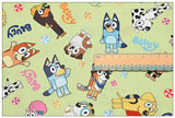 Bluey the Aussie Dingo 2024 9 prints! 1 Yard Quality Medium Thickness Plain Cotton Fabric, Fabric Aussie 2405