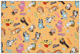 Bluey the Aussie Dingo 2024 9 prints! 1 Yard Quality Medium Thickness Plain Cotton Fabric, Fabric Aussie 2405