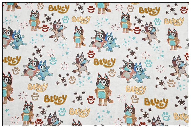 Bluey the Aussie Dingo 2024 9 prints! 1 Yard Quality Medium Thickness Plain Cotton Fabric, Fabric Aussie 2405