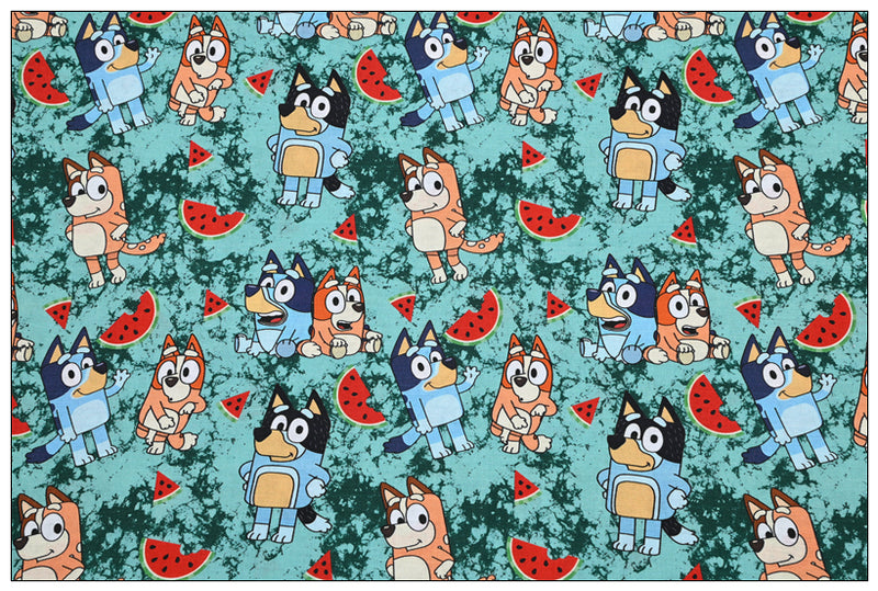 Bluey the Aussie Dingo 2024 9 prints! 1 Yard Quality Medium Thickness Plain Cotton Fabric, Fabric Aussie 2405