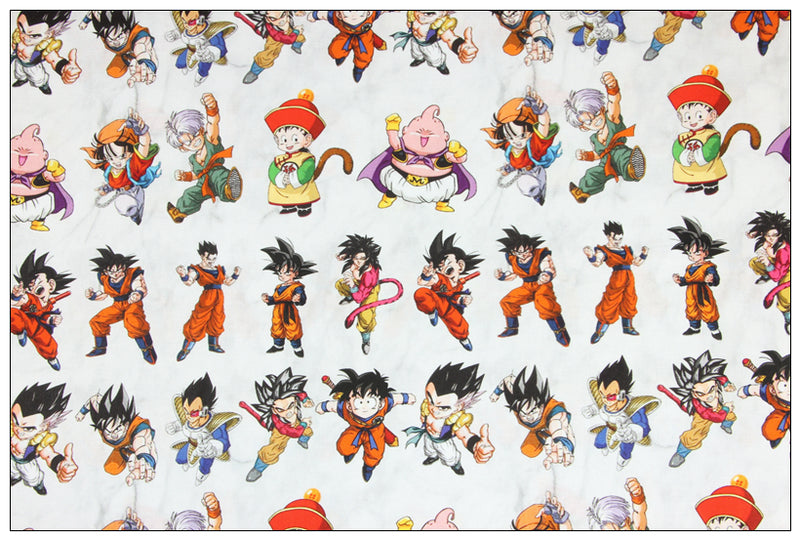 Goku Dragon Ball ドラゴンボール Characters Series 2! 1 Meter Printed Cotton Fabric, Fabric by Yard, Yardage Fabrics, Children  Kids