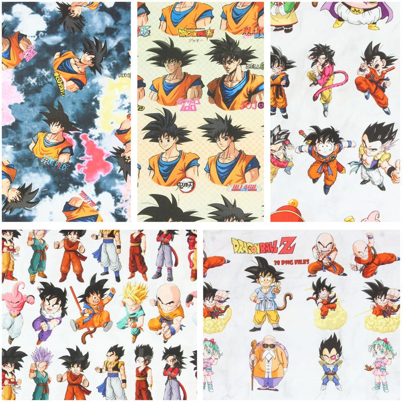 Goku Dragon Ball ドラゴンボール Characters Series 2! 1 Meter Printed Cotton Fabric, Fabric by Yard, Yardage Fabrics, Children  Kids