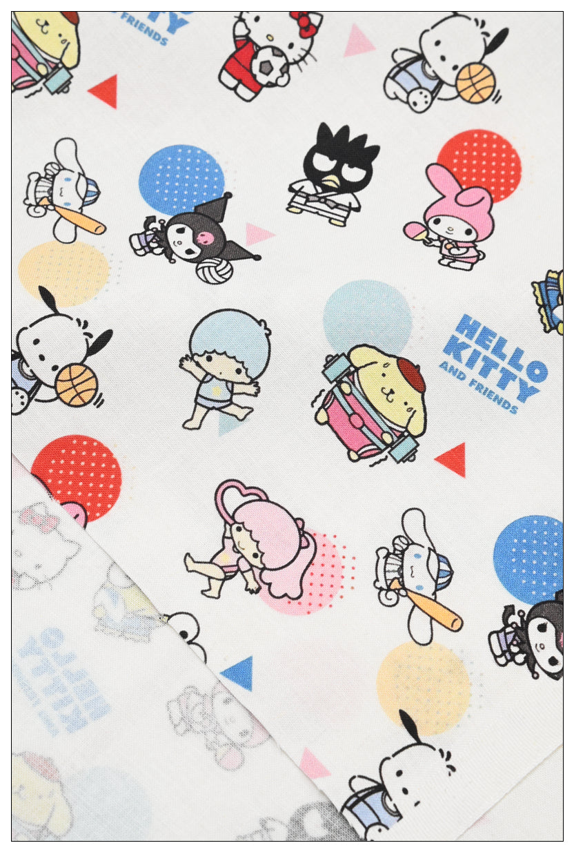 Hello Kitty and Sanrio Friends 3 Prints! 1 Yard Medium Thickness Plain Cotton Fabric, Fabric by Yard, Yardage