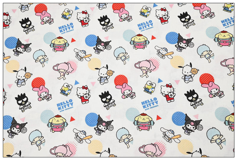 Hello Kitty and Sanrio Friends 3 Prints! 1 Yard Medium Thickness Plain Cotton Fabric, Fabric by Yard, Yardage