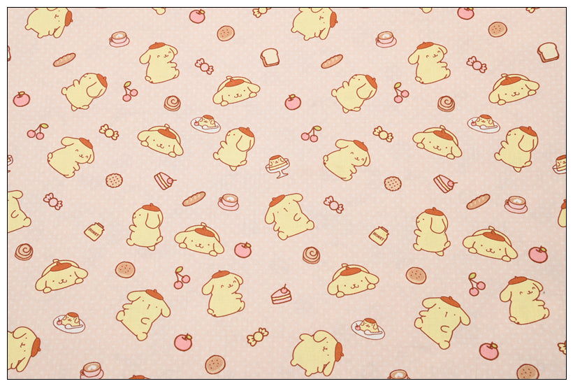 Pompompurin Sanrio Characters 2 Prints! 1 Yard Medium Thickness Plain Cotton Fabric, Fabric by Yard, Yardage