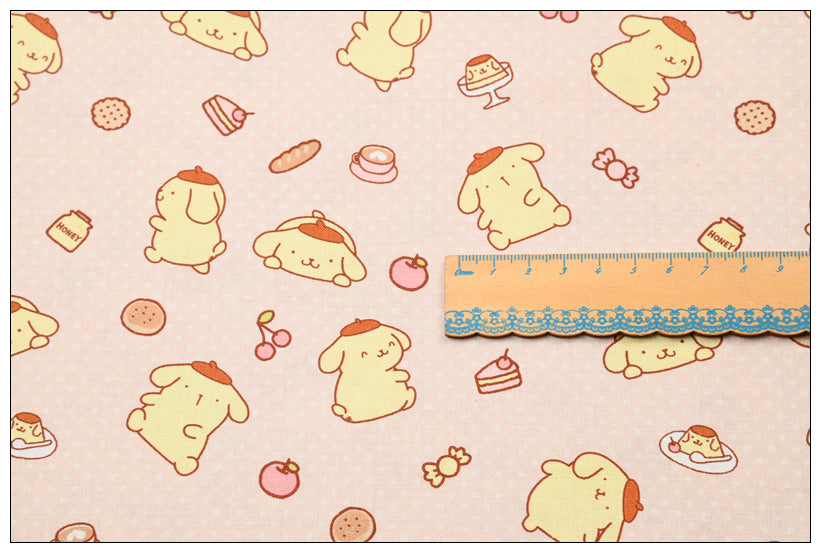 Pompompurin Sanrio Characters 2 Prints! 1 Yard Medium Thickness Plain Cotton Fabric, Fabric by Yard, Yardage