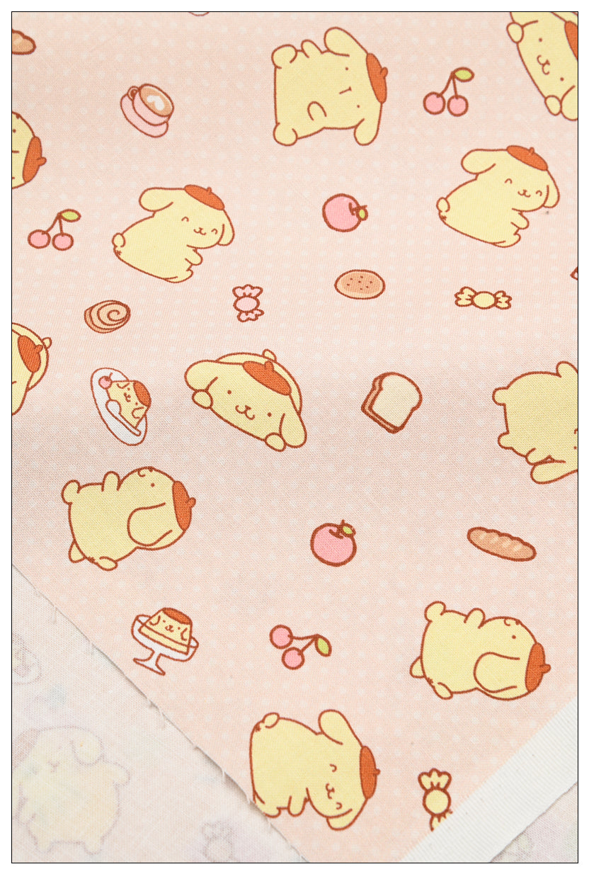 Pompompurin Sanrio Characters 2 Prints! 1 Yard Medium Thickness Plain Cotton Fabric, Fabric by Yard, Yardage