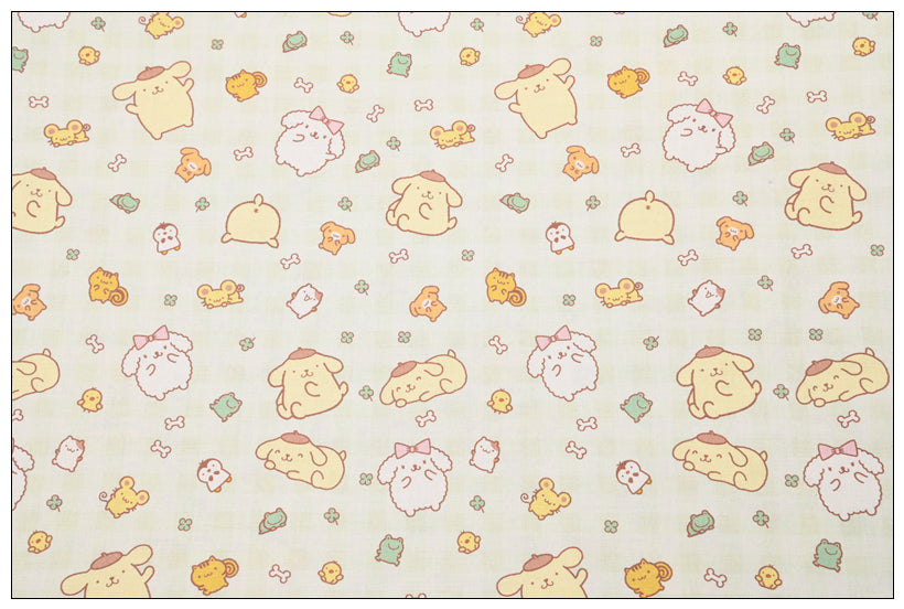 Pompompurin Sanrio Characters 2 Prints! 1 Yard Medium Thickness Plain Cotton Fabric, Fabric by Yard, Yardage